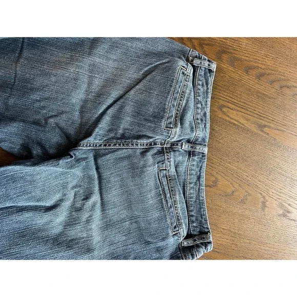 Chico's Platinum Gwen Jean Cotton Spandex Medium Wash Bootcut Raw Hem Size 1 - Picture 10 of 10